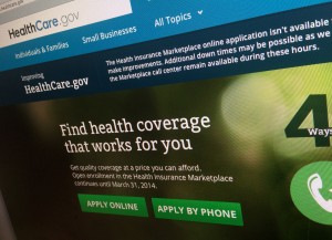This photo of part of the HealthCare.gov website is photographed in Washington, on Nov. 29, 2013. [CREDIT: Jon Elswick, via The Associated Press archives]