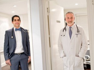 Dr. Daniel Yadegar, left, and Dr. Edward S. Goldberg are starting an upscale medical practice. (Kirsten Luce for The New York Times)