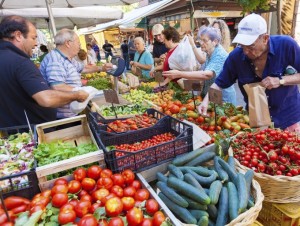 Fresh  vegetables in famous outdoor market in Rome