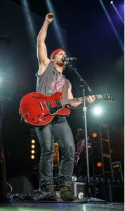 Country star Kip Moore fits in a run after sound check and before a radio interview. Photo / Kyle Gustafson 
